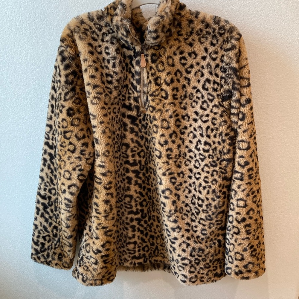 Leopard Print Faux Fur Pullover